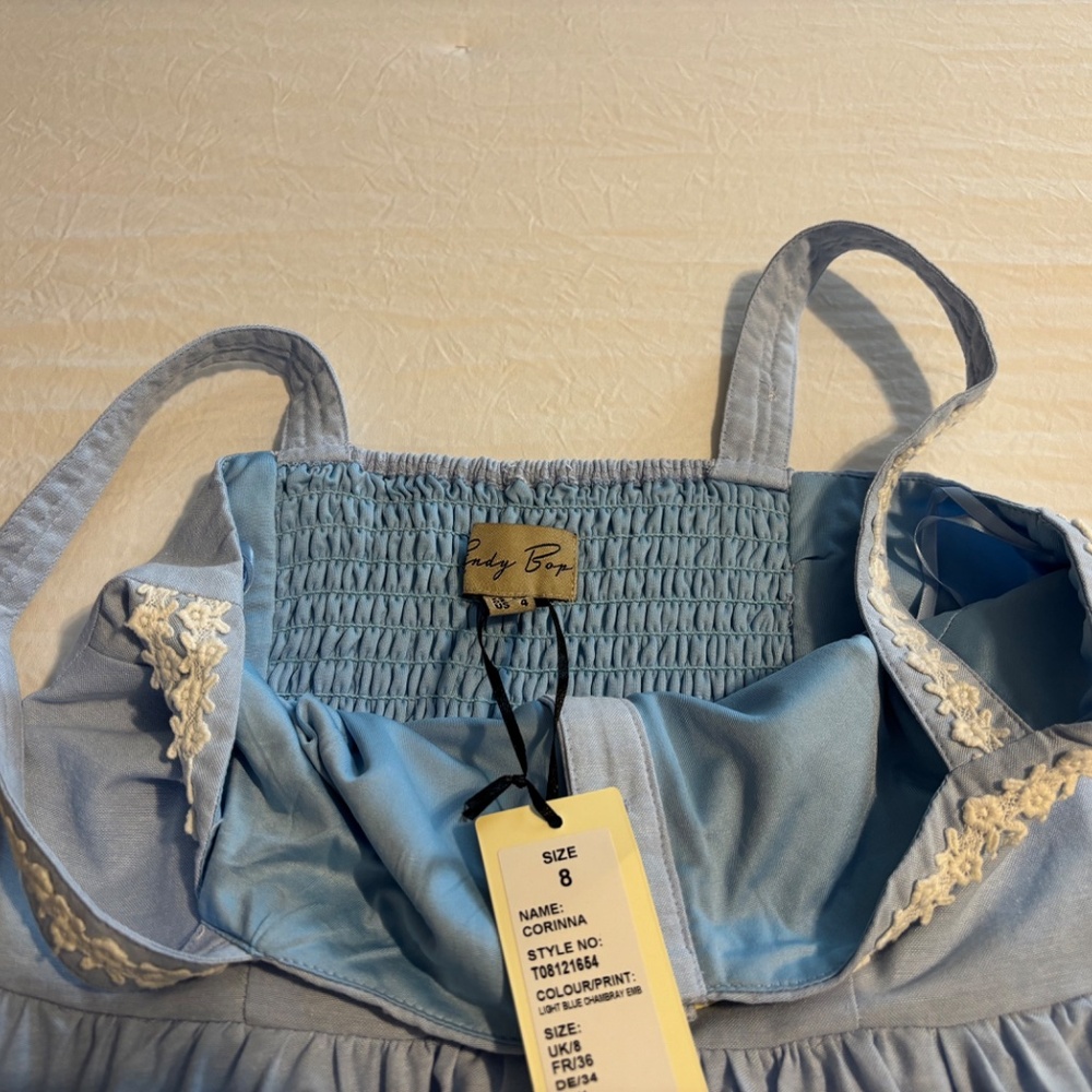 NWT! Lindy Bop Corinna Dress with Embroidered Flowers XS - Picture 7 of 12